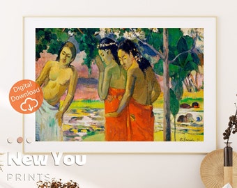 Art mural imprimable Gauguin | Trois femmes tahitiennes | Téléchargement d'impression d'art de Paul Gauguin | Téléchargement numérique | Grand décor mural | Idée cadeau | 42