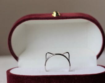 Dainty Kitten Ring, Cute Cat Ring, Adjustable Cat Ring, Silver Cat Ring, Animal Ring, Cat Lovers Ring, Cat Ring for her