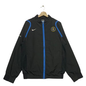 Vintage Nike Inter Milan Soccer Team Windbreaker Track Jacket Medium Size Black Blue Colour Nike International Windbreaker Vintage Gift Idea