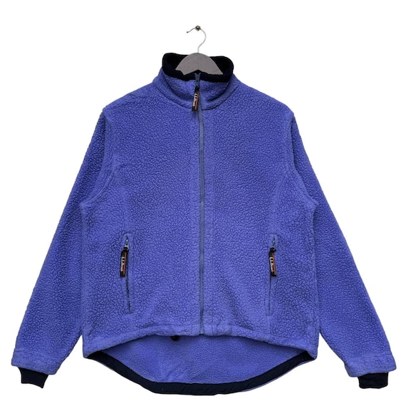 Vintage LL Bean Deep Pile Full Zip Fleece Womens Jacket Winter
