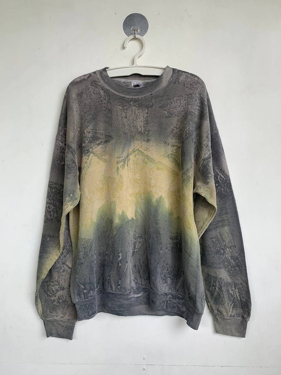 Rare Vintage Tye Dye Art Design Sweatshirt Fruit … - image 1