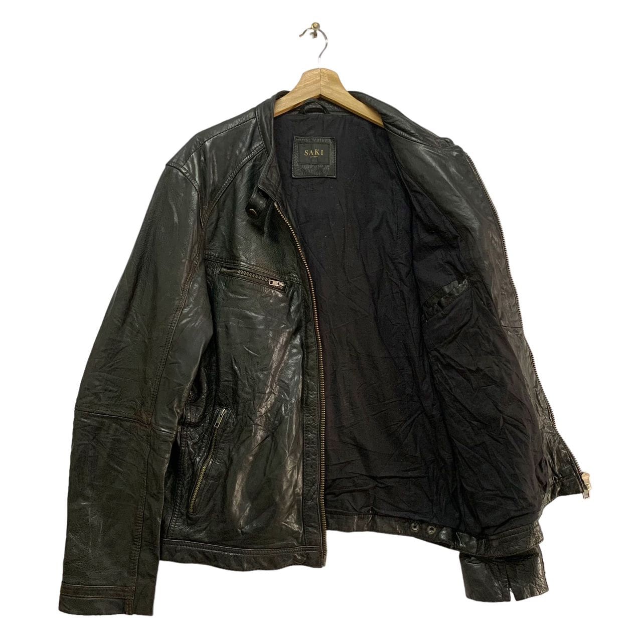 Vintage SAKI Sweden Leather Jacket Black Color - Etsy