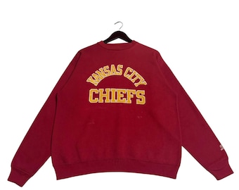 Vintage Kansas City Chiefs Starter Crewneck Sweatshirt NFL Football Pullover Retro Red Sweater 90s Style Fan Gear NFL Chiefs Gear Fan Merch