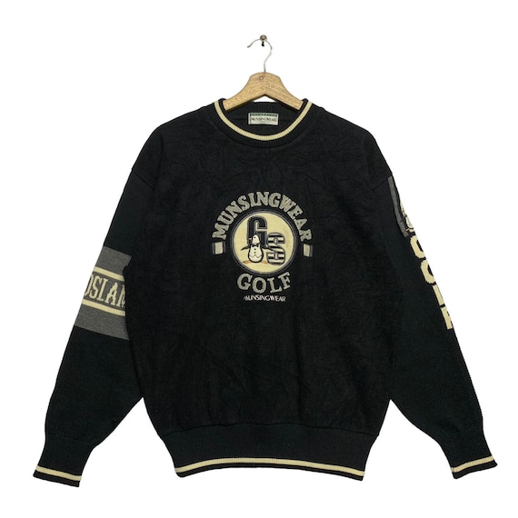 Vintage Munsingwear Golf Knit Sweater,pullover Sweater Knit,black 