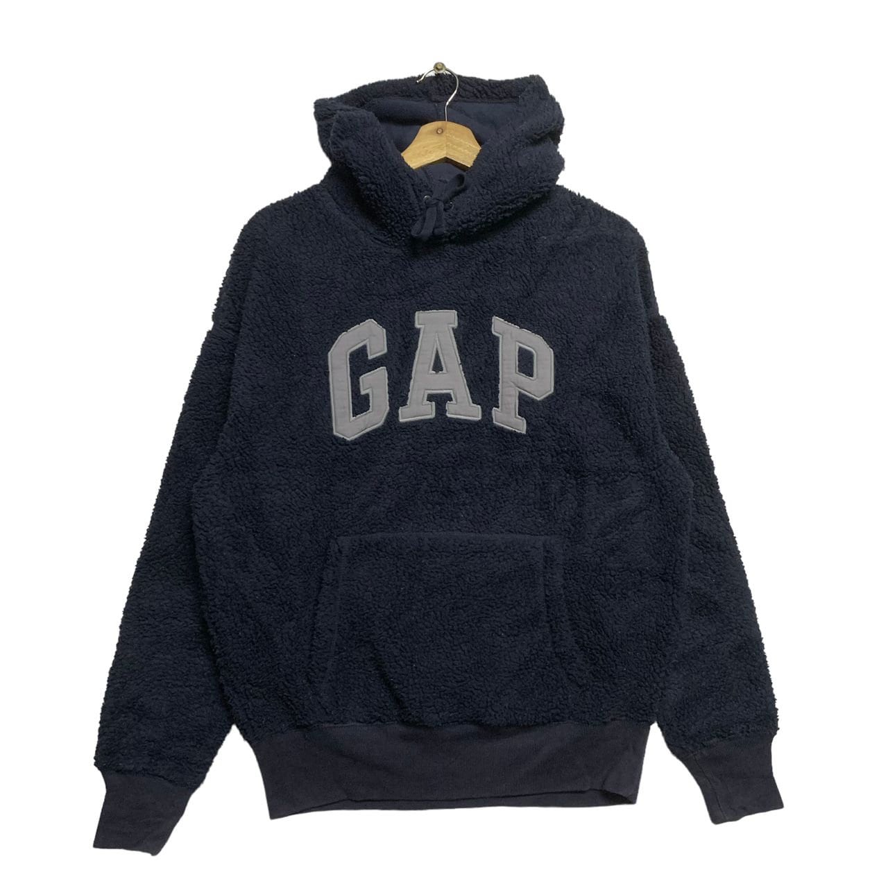 トップス old gap navy hoodie 00s 90s y2k Y2K Vintage GAP Men's Hoodie Size Small, 2000s, Blue Hoodie