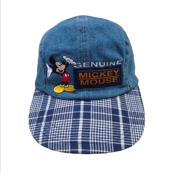 Vintage Disney Mickey Mouse Denim Cap Hat - Etsy