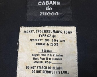 Vintage CABANE De ZUCCA Military Field Jacket Black Multi Pocket