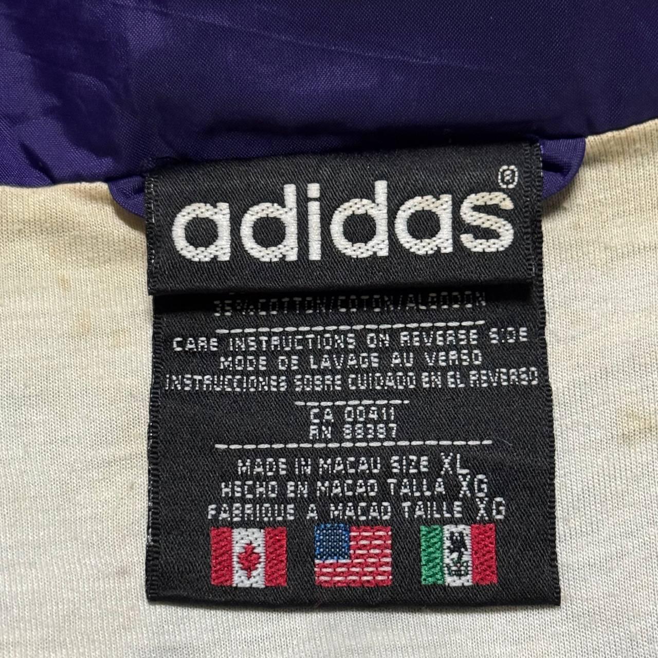 Vintage 90s Adidas Originals Purple Windbreaker Jacket With White