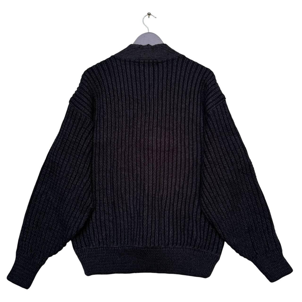 Vintage Torras Black Patchwork Leather and Knit Sweater