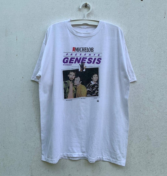 Vintage 80s Genesis Rock Band Concert Michelob Tee Shirt,80s Vintage Rock Band Tee,80s Graphic Tshirt,80s Retro Style Tee,80s Music Tee,Gift