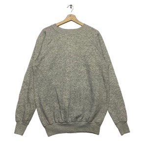 Vintage 70s Pannill Plain Heather Gray Color Sweatshirt,XL Size,Pullover,Crewneck Sweatshirt,Made In USA,American Vintage,Retro Style