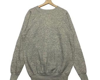 80s Distressed Hanes Blank Raglan Sweatshirt Made in USA Large
