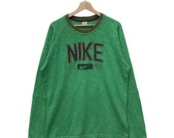 Vintage Nike Big Logo Long Sleeve Tshirt,Green Color Shirt