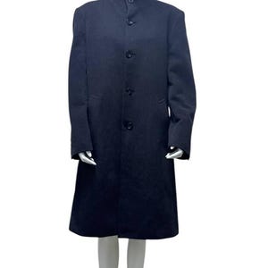 Vintage Japanese Brand Yohji Yamamoto Durban A.A.R Mens Wool Blend Overcoat Black Long Button Up Duffle Coat,Japan Streetwear,Minimalist