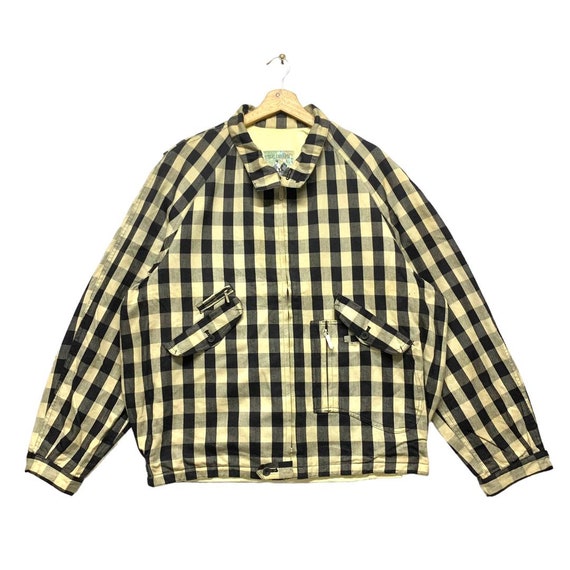 Vintage Nigel Cabourn Check Bomber Jacket Large Size,Plaid Jacket