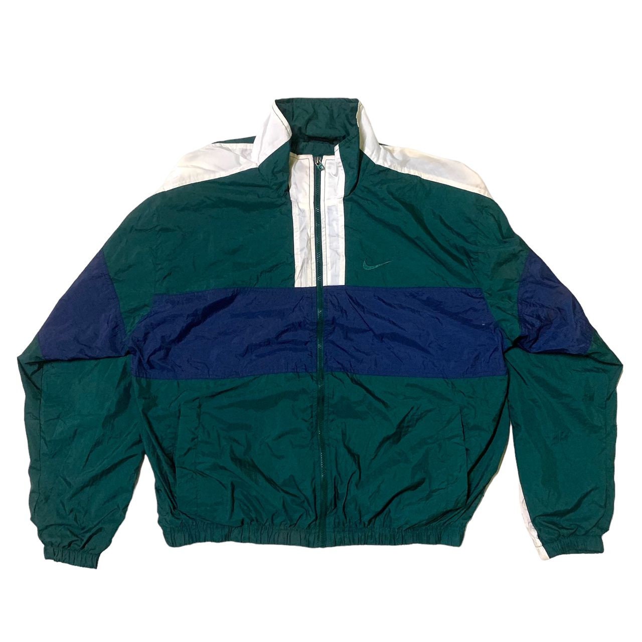 Giacca a vento Nike vintage, taglia grande, colore verde Italia