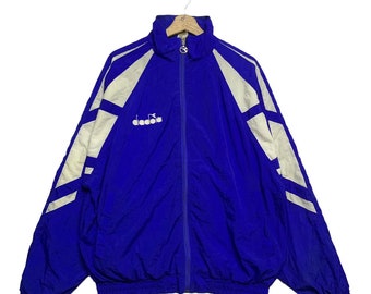 Vintage Diadora Windbreaker Jacket,Vintage Sports Windbreaker,Vintage Windbreaker Outfit,90s Windbreaker Fashion,Baddie 90s Windbreaker