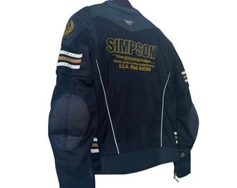 Vintage Simpson 55th Anniversary Motorcycle Racing Jacket Black