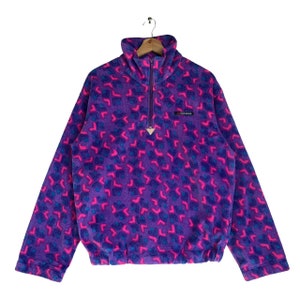 Chaqueta polar vintage con control de temperatura, talla mediana, chaqueta polar con media cremallera, estilo retro clásico, chaqueta estética de los años 90, regalo vintage para él