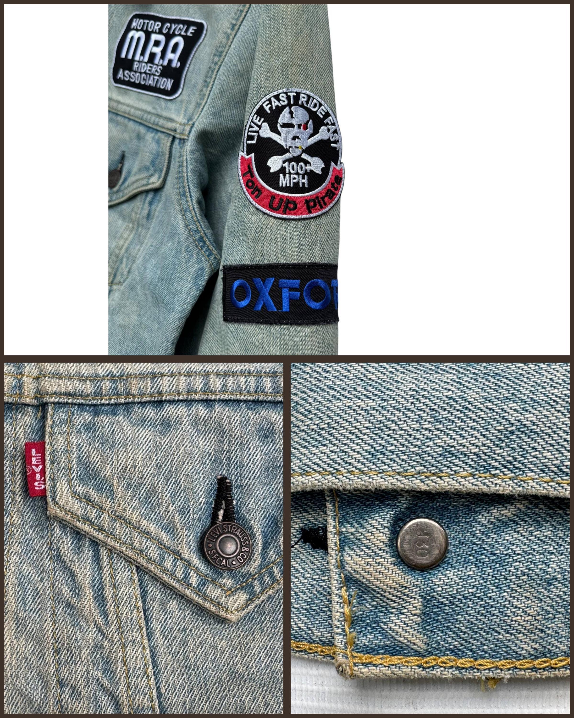 Vintage Levis Custom Patchs Capital E Denim Trucker Jacket