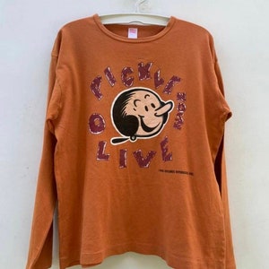 Vintage 90s Olive Oyl Popeye Tshirt By King Features Syndicate Inc Cartoon Shirt Brown Colour Shirt