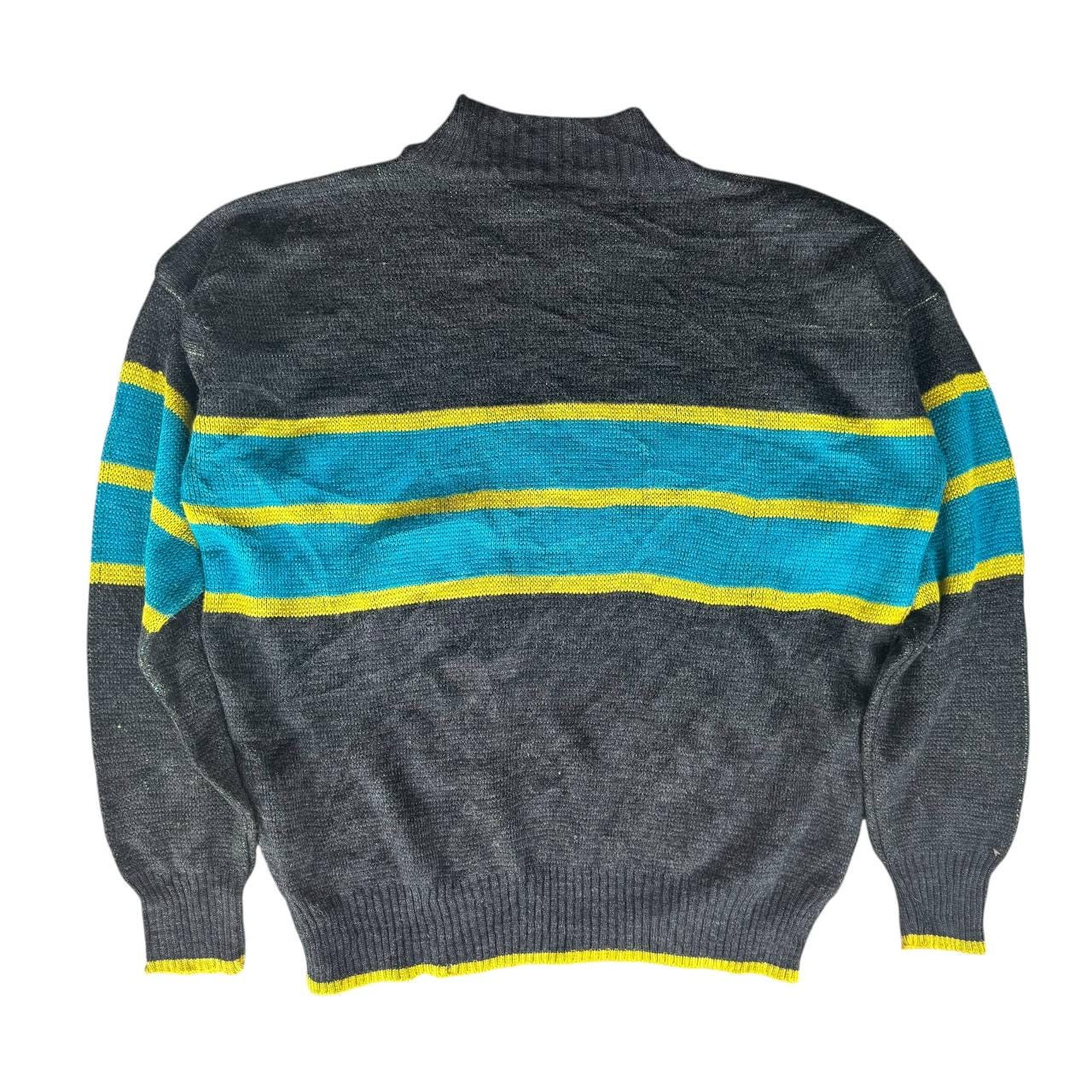 Vintage 90s Ocean Pacific OP Patch Sweater Mock Neck Surf Brand 