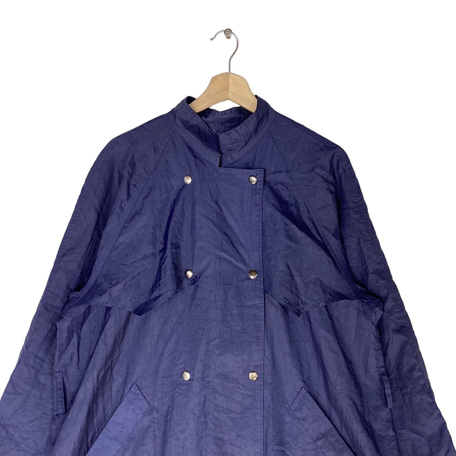 Vintage ELLE Paris Long Light Jacket,dark Blue Color,nylon Jacket ...