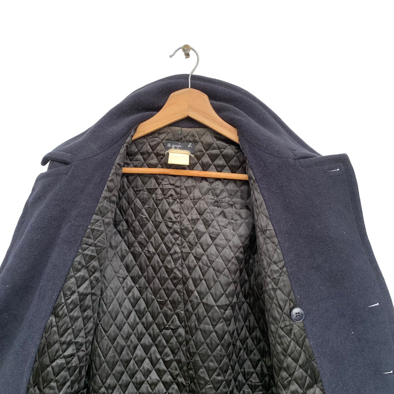 Vintage Agnes B Homme Paris Wool Coat,dark Blue Color - Etsy
