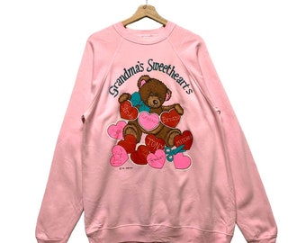 Vintage 80s Hanes Graphic of Teddy Bear / Pop Art Crewneck 