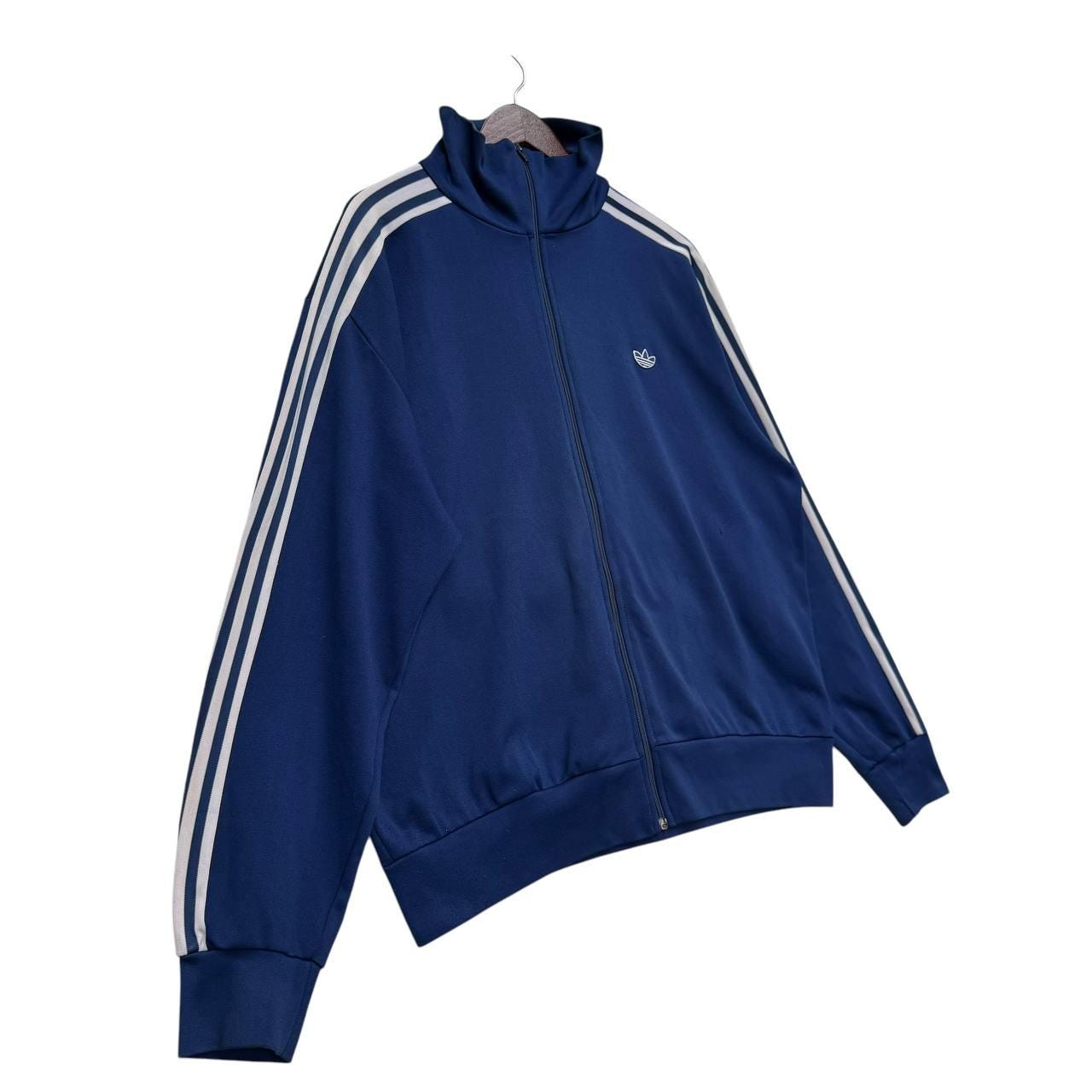 【USED】 adidas track jacket blue XL Vintage Adidas Originals Blue Track Jacket With White Stripes,xl