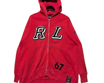 00s y2k zip hoodie RALPH LAUREN 平成ギャル Y2k Vintage Ralph Lauren POLO JEANS 67 White Red VARSITY