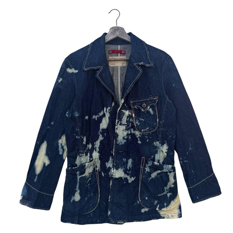 Grunge non-stretch long sleeve hole denim jacket(only jacket)