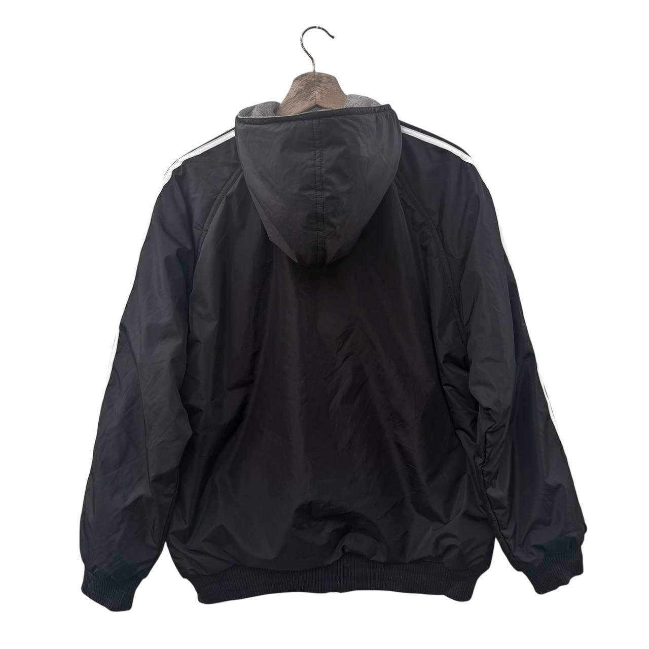 Vintage Adidas Reversible Windbreaker Jacket Black Grey Athletic