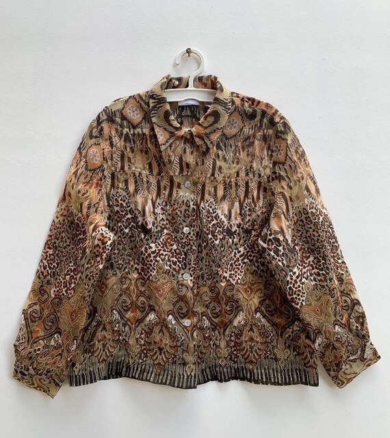 Multicolor Animal Graphic  All Over Print Button … - image 1