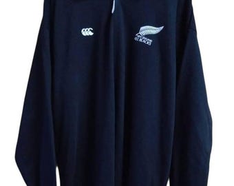 Vintage 90s Canterbury New Zealand All Blacks NZRFU Rugby Jersey