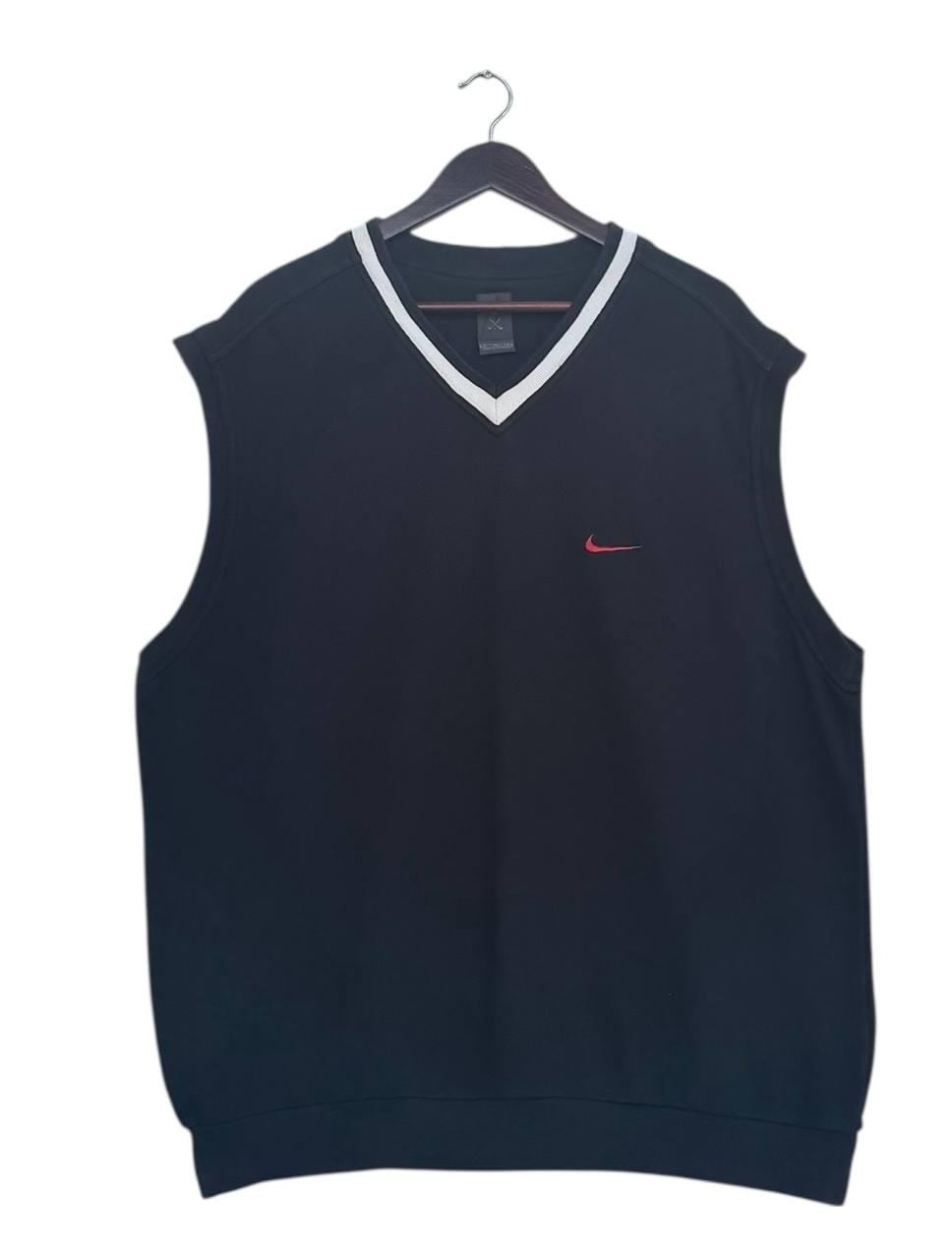 Vintage Nike Golf Sleeveless Vest Black Red Swoosh Men's XL Y2k