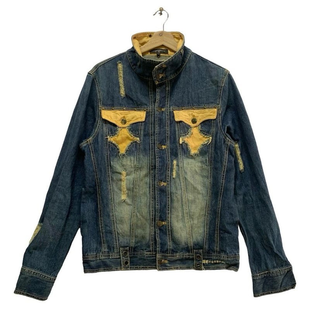 Vintage in the Attic Homme Denim Jacket,large Size,jean Vintage in the Attic Homme Denim Jacket,large Size,jean