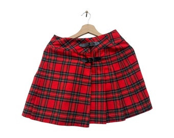 Checkered High-waisted Pleated Mini Skirt - Kawaii Streetwear K