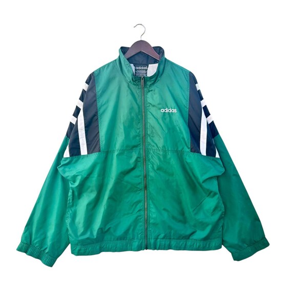 【超希少】アディダス スキーウェア ジャケット ヴィンテージ グリーン L Vintage Adidas Green Windbreaker Jacket 90s Track Style Retro