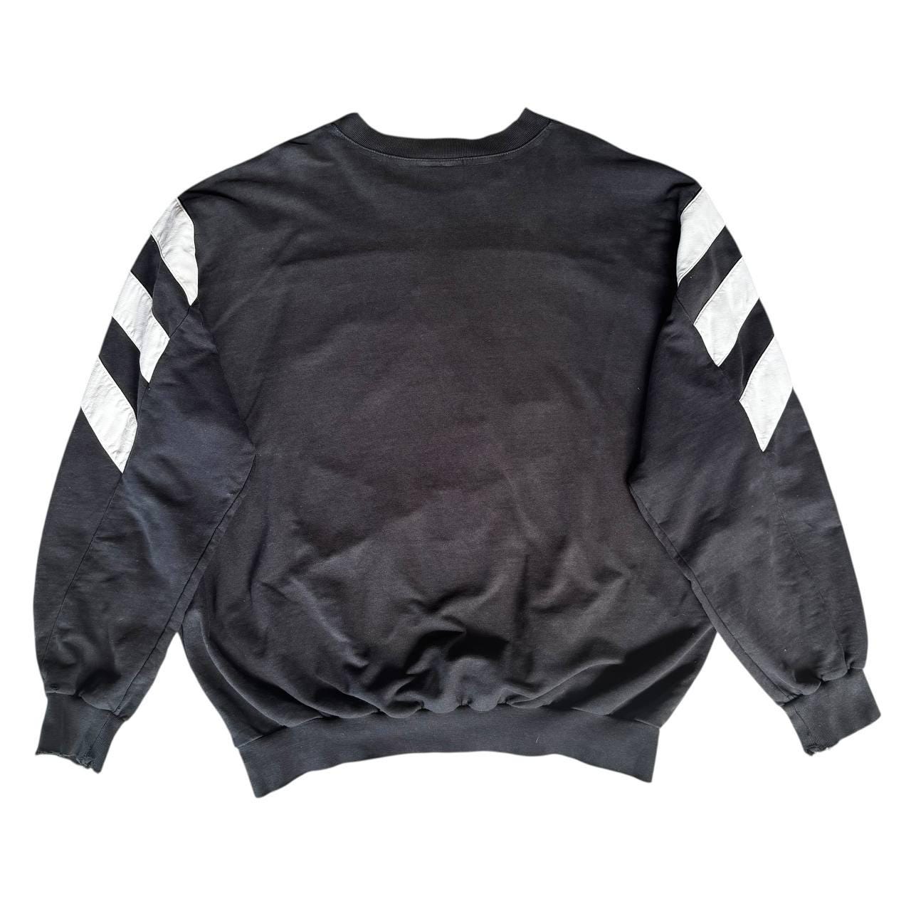 ウェア 90s adidas black pullover Vintage 90's ADIDAS Trefoil Oversize Sweatshirt Adidas