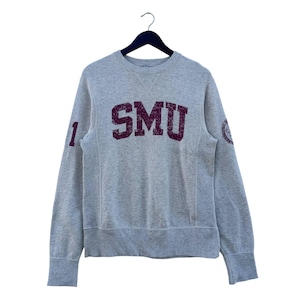 Vintage SMU Southern Methodist University Sweatshirt Gray Pullover Crewneck 01 Sleeve Print Vintage Style College Unisex Distressed Look