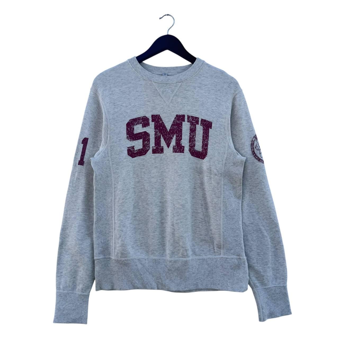 Vintage SMU Southern Methodist University Sweatshirt Gray Pullover Crewneck  01 Sleeve Print Vintage Style College Unisex Distressed Look - Etsy