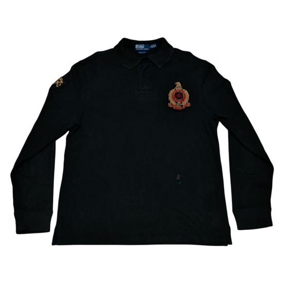 Vintage Polo Ralph Lauren Prlc Black Long Sleeve Rugby Shirt