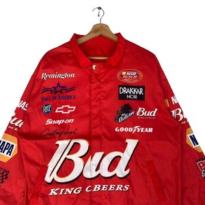 Blouson Bombardier Vintage Dale Earnhardt Jr. – Course Automobile – Taille M – Bleu – Idéal Collectionneur