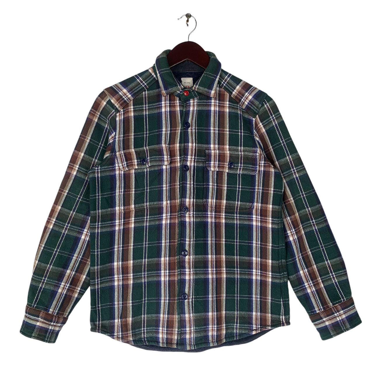 Vintage MIL-SPEC 9 karierte Flanellhemdjacke Herren, Tartanmuster Hemd, rustikale Kleidung, Karohemd Stil, warnen gemütliches Hemd,
