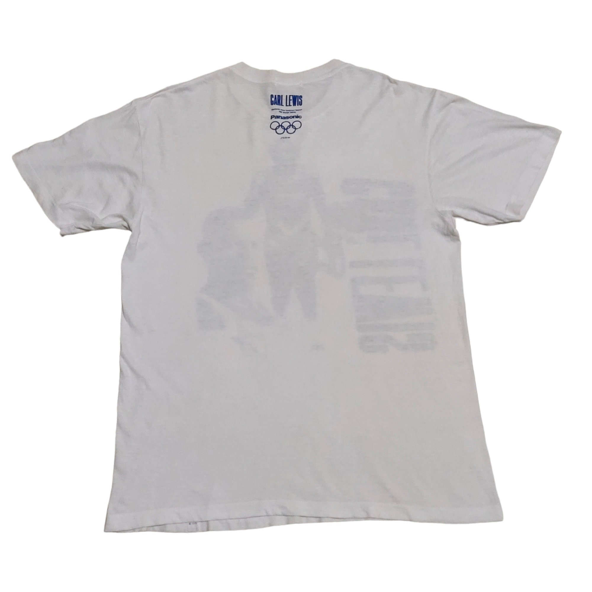 【希少!!】90s Stephane Kelian プロモTシャツ L 写真 Vintage 1992 Olympic Games Panasonic Carl Lewis Tshirt,90s Tee