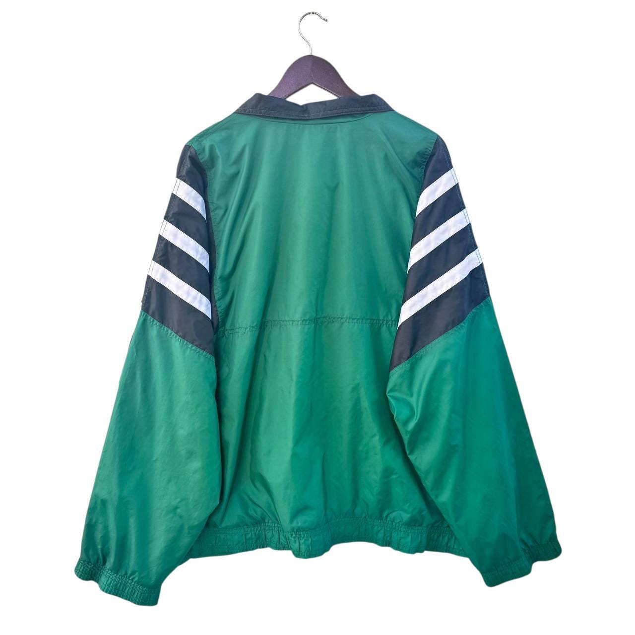 Vintage Adidas Green Windbreaker Jacket 90s Track Style Retro 