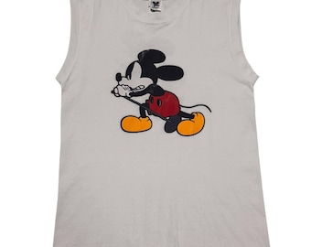 Vintage Nummer (N)ine x Disney Micky Maus Ärmelloses T-Shirt Anvil Tag Y2K Eddie Vedder Pearl Jam Stil