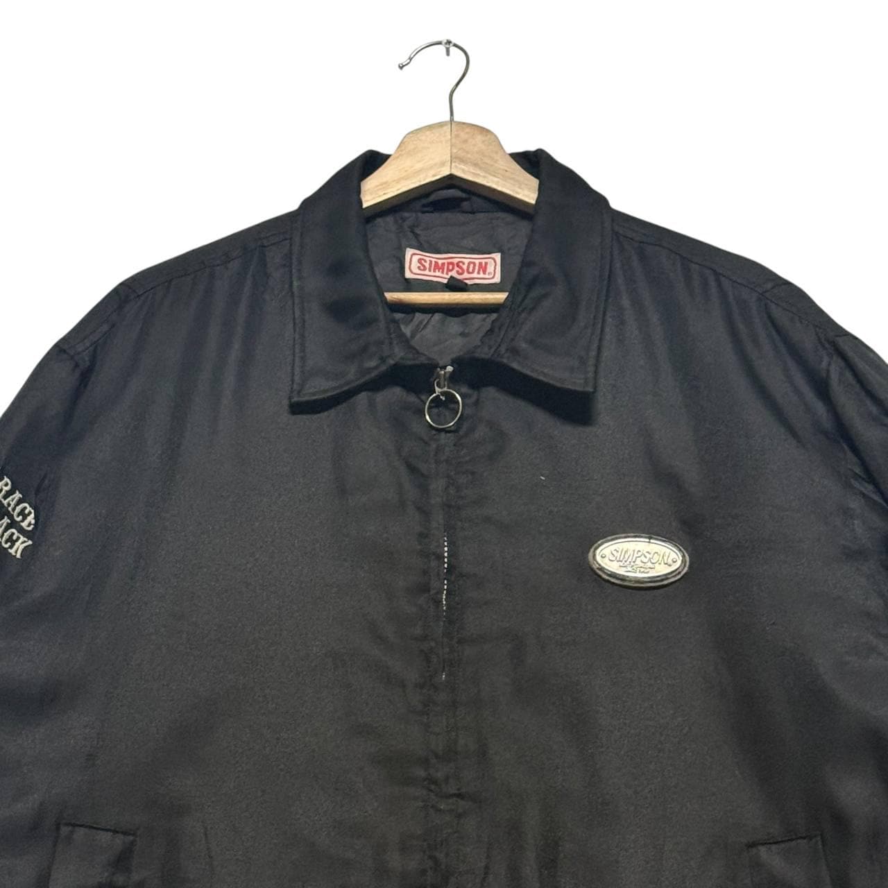Vintage Simpson Racing Bomber Jacket Black Mens,winning Edge Since