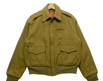 Vintage Avirex Officer's Uniform Wool Bomber Jacket,Small Size Brown Color,Winter Jacket Men,Retro Style